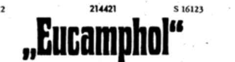 "Eucamphol" Logo (DPMA, 06.10.1916)