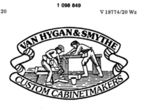 VAN HYGAN & SMYTHE CUSTOM CABINETMAKERS Logo (DPMA, 04/01/1986)