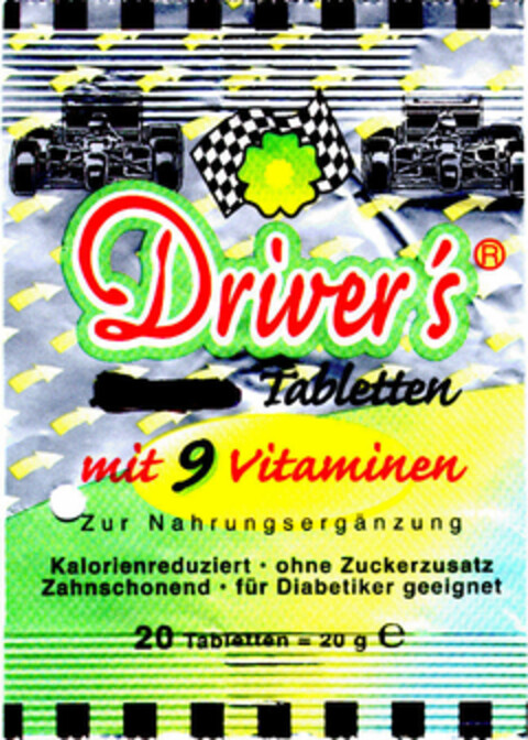 Driver's Tabletten mit 9 Vitaminen Zur Nahrungsergänzung Logo (DPMA, 02/04/2000)