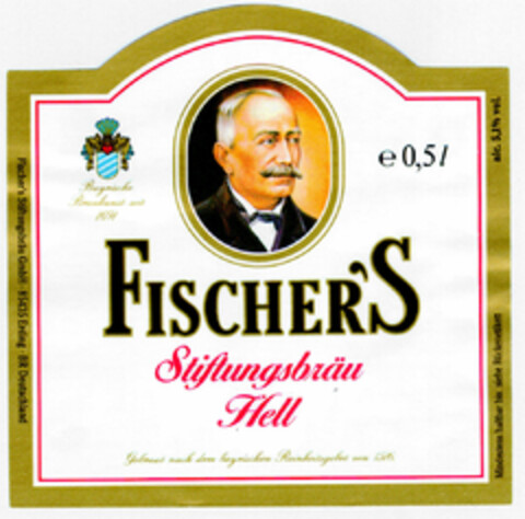 FISCHER'S Stiftungsbräu Hell Logo (DPMA, 03/22/2000)