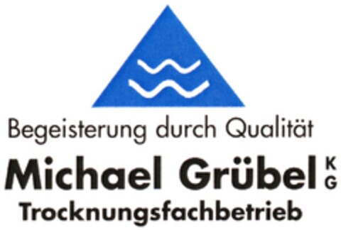 Begeisterung durch Qualität Michael Grübel KG Trocknungsfachbetrieb Logo (DPMA, 18.06.2008)