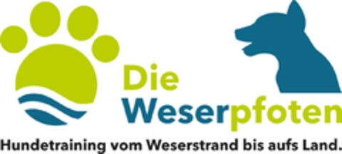 Die Weserpfoten Hundetraining vom Weserstrand bis aufs Land. Logo (DPMA, 18.08.2022)