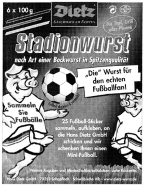 Stadionwurst Logo (DPMA, 01/25/2006)