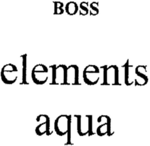BOSS elements aqua Logo (DPMA, 01/29/1996)