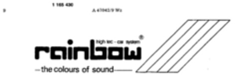 rainbow high tec - car system (R) the colours of sound Logo (DPMA, 04.10.1989)