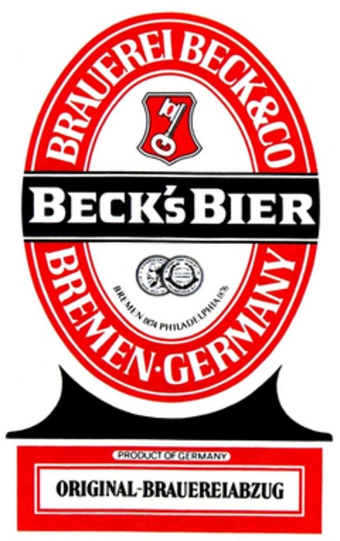 Beck`s Bier BREMEN-GERMANY Logo (DPMA, 30.06.1976)