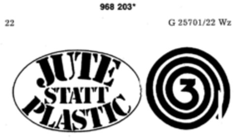 JUTE STATT PLASTIC Logo (DPMA, 03.12.1977)