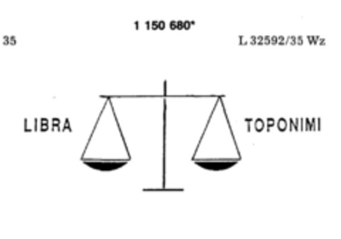 LIBRA TOPONIMI Logo (DPMA, 12.08.1989)