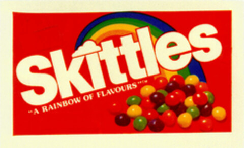 Skittles "A RAINBOW OF FLAVOURS"TM Logo (DPMA, 09/26/1984)