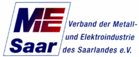 ME Saar Verband der Metall- und Elektroindustrie des Saarlandes e.V. Logo (DPMA, 03.08.1999)