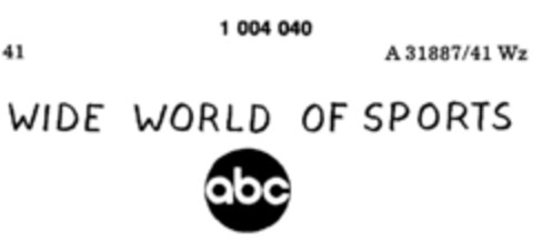 WIDE WORLD OF SPORTS Logo (DPMA, 02.04.1979)
