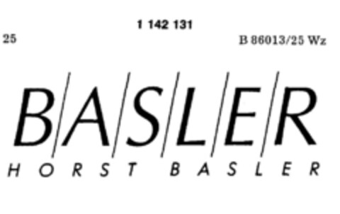 BASLER HORST BASLER Logo (DPMA, 24.11.1988)