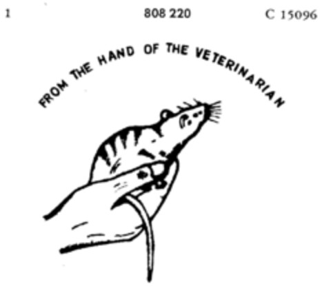 FROM THE HAND OF THE VETERINARIAN Logo (DPMA, 07/14/1964)