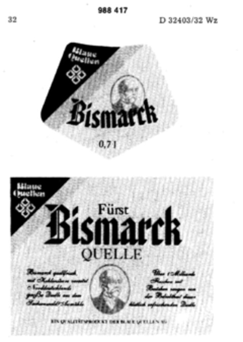 Fürst Bismarck QUELLE Logo (DPMA, 24.06.1978)