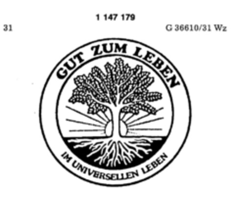 GUT ZUM LEBEN IM UNIVERSELLEN LEBEN Logo (DPMA, 04.04.1989)