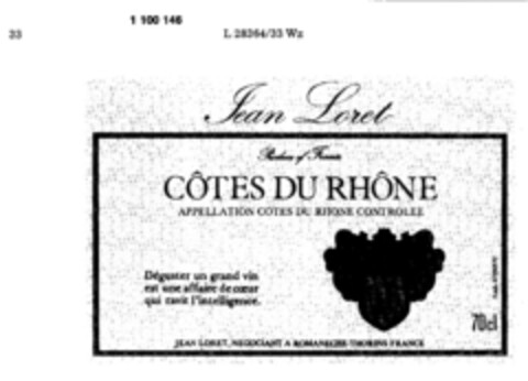 COTES DU RHONE Logo (DPMA, 15.07.1985)