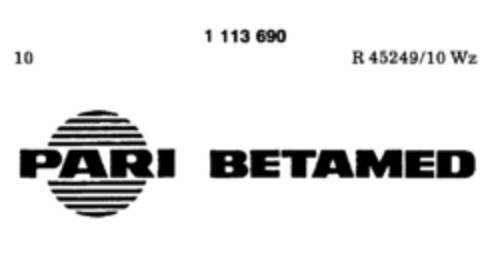 PARI BETAMED Logo (DPMA, 25.03.1987)