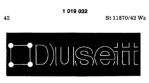 Dusett Logo (DPMA, 02.04.1979)