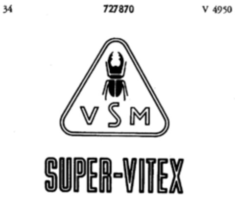 VSM SUPER VITEX Logo (DPMA, 08.10.1957)