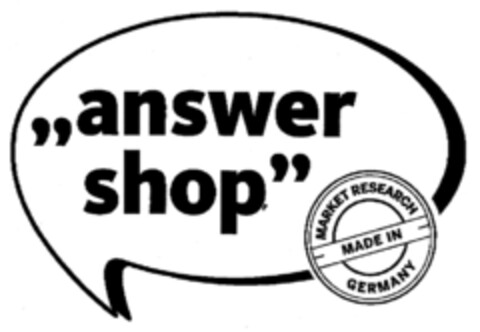 answer shop market research made in Germany Logo (DPMA, 16.03.2009)