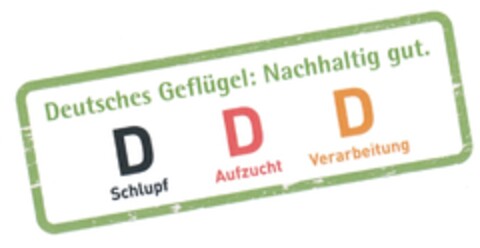 Deutsches Geflügel: Nachhaltig gut. Schlupf Aufzucht Verarbeitung Logo (DPMA, 12/02/2009)