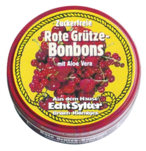 Zuckerfreie Rote Grütze-Bonbons mit Aloe Vera Aus dem Hause Echt Sylter Brisen-Klömbjes Logo (DPMA, 12/22/2010)