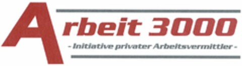 Arbeit 3000 -Initiative privater Arbeitsvermittler- Logo (DPMA, 05/02/2003)