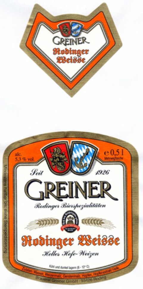 Greiner Rodinger Weisse Logo (DPMA, 09.05.2006)