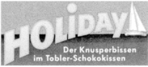 HOLIDAY Der Knusperbissen im Tobler-Schokokissen Logo (DPMA, 03.08.1987)