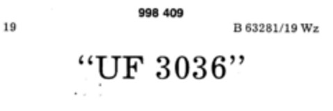 "UF 3036" Logo (DPMA, 25.05.1979)