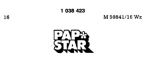 PAP STAR Logo (DPMA, 26.01.1982)