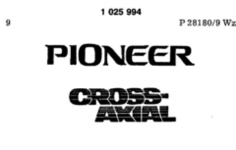 PIONEER CROSS-AXIAL Logo (DPMA, 08.04.1981)