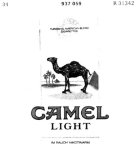 CAMEL LIGHT Logo (DPMA, 29.08.1974)