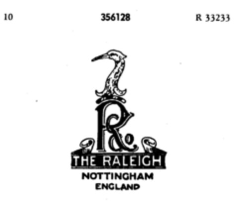 THE RALEIGH NOTTINGHAM ENGLAND Logo (DPMA, 05/15/1926)