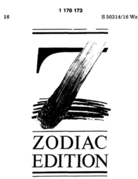 Z ZODIAC EDITION Logo (DPMA, 10.05.1990)