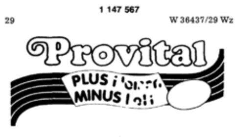 Provital PLUS MINUS Logo (DPMA, 16.08.1986)