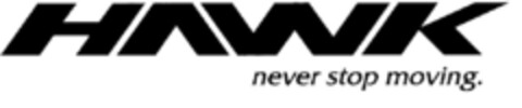 HAWK never stop moving. Logo (DPMA, 07.12.2001)