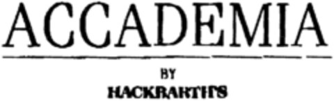 ACCADEMIA BY HACKBARTHS Logo (DPMA, 02/22/1996)