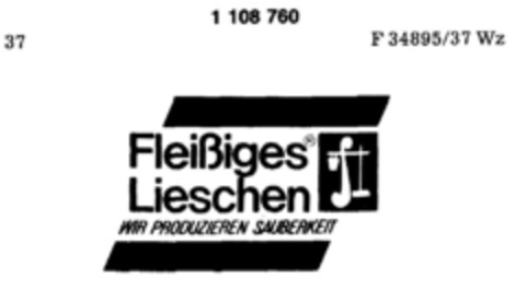 Fleißiges Lieschen WIR PRODUZIEREN SAUBERKEIT Logo (DPMA, 12/05/1986)