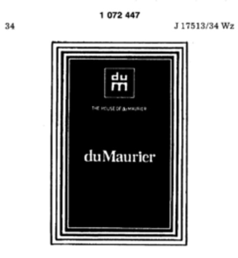 THE HOUSE OF duMaurier Logo (DPMA, 23.04.1982)