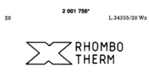 X RHOMBO THERM Logo (DPMA, 05.03.1991)