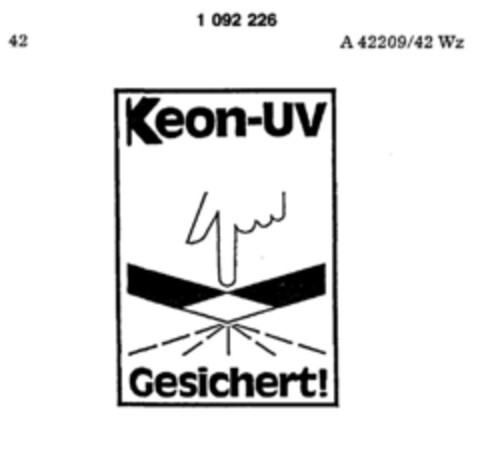 Keon-UV Gesichert Logo (DPMA, 23.08.1985)