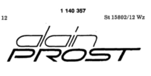 alain PROST Logo (DPMA, 08/02/1988)