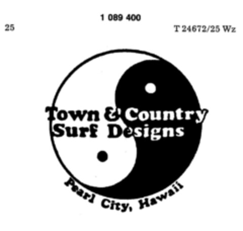 Town & Country Surf Designs Logo (DPMA, 25.06.1985)