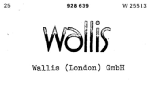 wallis Wallis (London) GmbH Logo (DPMA, 02/20/1974)