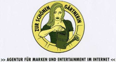 ZUR SCHÖNEN GÄRTNERIN >>AGENTUR FÜR MARKEN UND ENTERTAINMENT IM INTERNET<< Logo (DPMA, 11/05/2001)