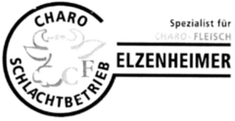 ELZENHEIMER CHARO SCHLACHTBETRIEB Spezialist für CHARO-FLEISCH Logo (DPMA, 16.11.2001)