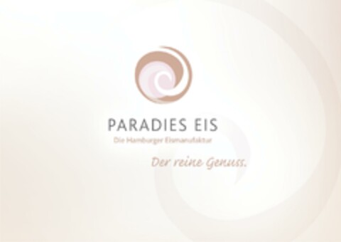 PARADIES EIS Die Hamburger Eismanufaktur Der reine Genuss. Logo (DPMA, 11.08.2014)