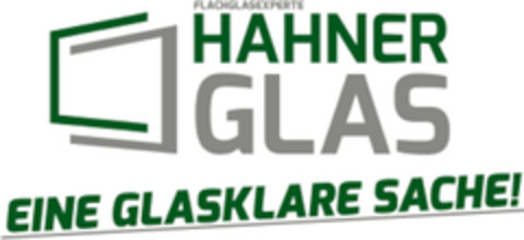 FLACHGLASEXPERTE HAHNER GLAS EINE GLASKLARE SACHE! Logo (DPMA, 02.11.2023)
