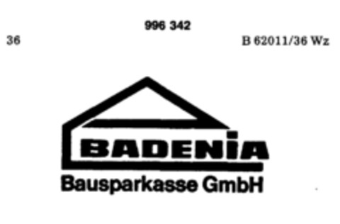 BADENIA Bausparkasse GmbH Logo (DPMA, 02.04.1979)